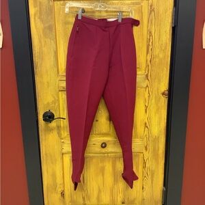 Vintage Elegant Burgundy Women's Saddle Pants